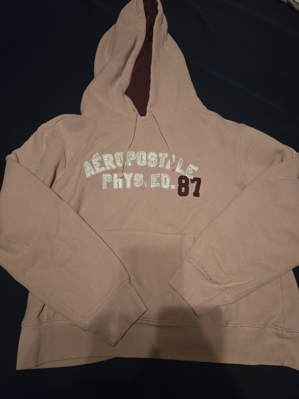 Aeropostale Men's Pink Hoodie Sweatshirt - Phys. Ed. 87